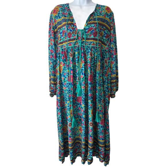 r. vivimos Dresses & Skirts - NWT R. Vivimos Women's Sz M Blue Boho Floral Print Flowy Dress (1929)